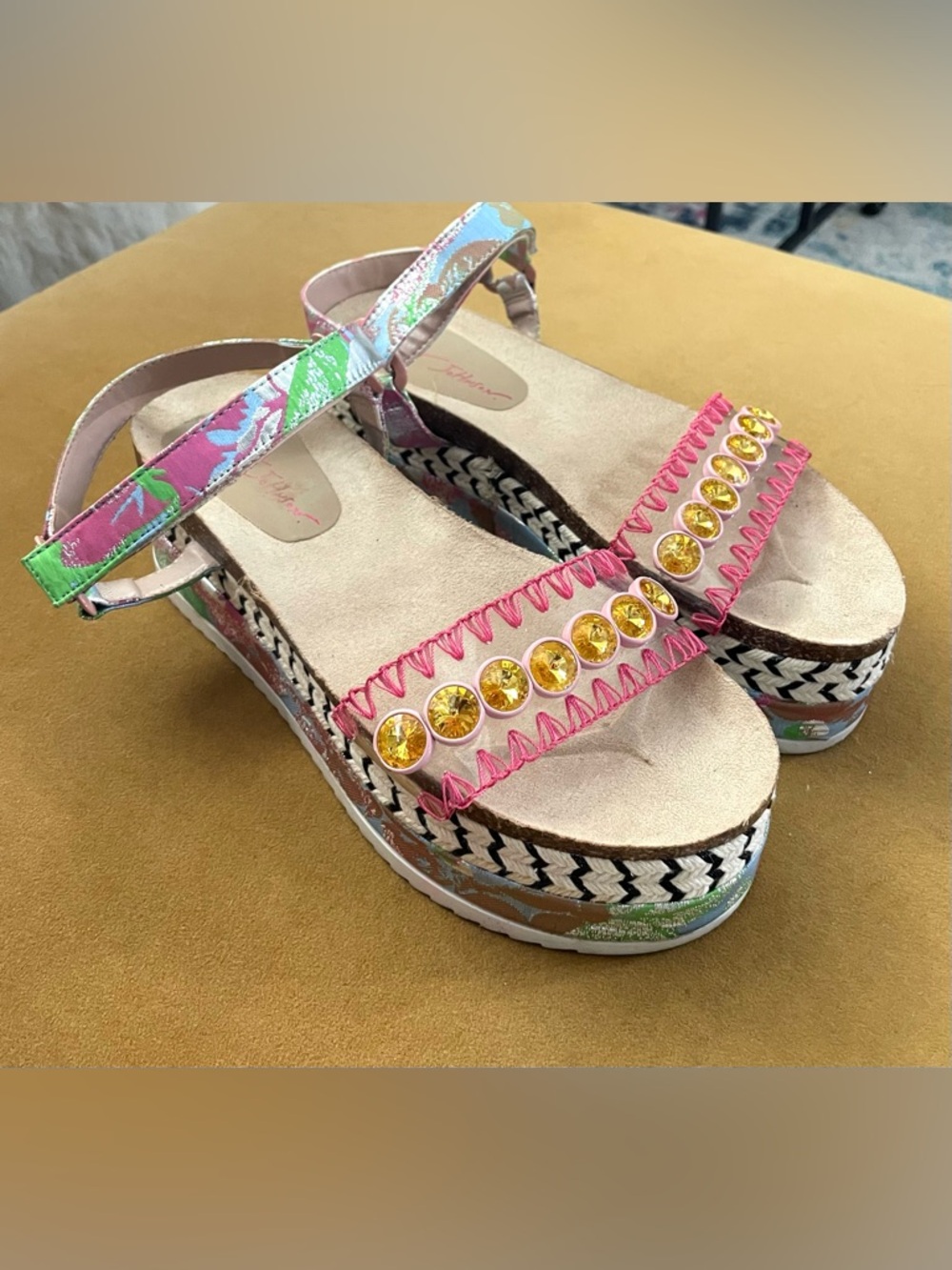 Betsey Johnson Womens Tovaa Floral Flatform Sandals US 10 - Picture 5 of 12